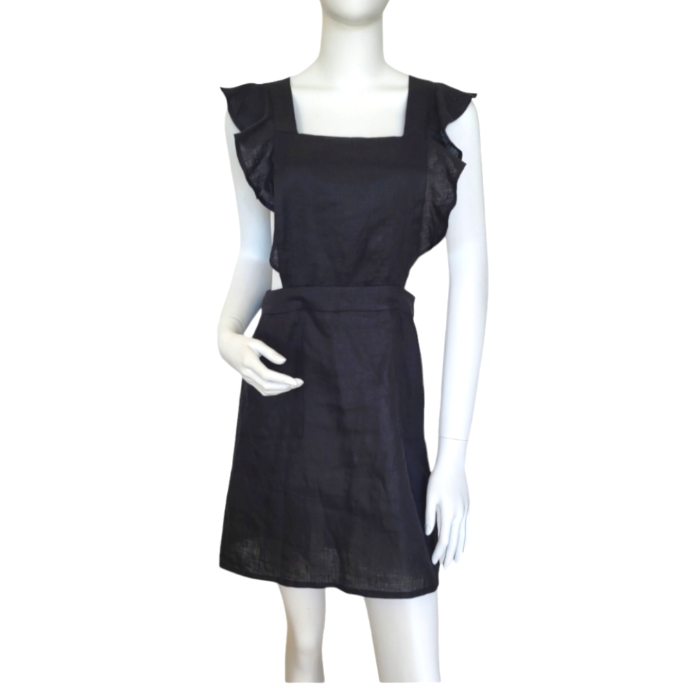 Forest Lily black lightweight open back Whimpsy Goth mini Effortless dress